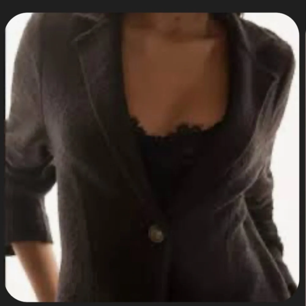 Anthropologie Maeve black knit blazer 100% Cotton Gold Button pockets Size Small - Picture 2 of 7